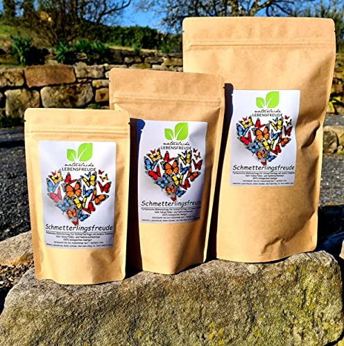 Natürliche Lebensfreude - 1000g Schmetterlingsfreude - 100% Bio Blumensamen – Mischung für Schmetterlinge und Insekten - Bienen - Wiese - Bienensamen - Blumenwiese - Anerkannte Mischung (1000g)