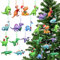 Dino-Ornamente für Weihnachtsbaum, Filz-Dinosaurier, hängende Ornamente, niedlicher Weihnachtsbaumschmuck, Dinosaurier-Ornament für Urlaub, Dinosaurier-Thema, Geburtstagsparty, 12