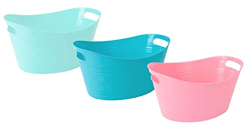 3 Ice Buckets Outdoor Party BBQ Summer Party Drinks Reusable Ice Cubes Party Supplies Summer Party Pink Blue Green Yellow Purple
