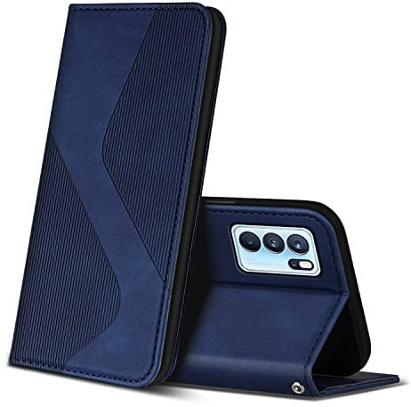 ZONNAVI Cover per Oppo Reno 6 5G, Flip Custodia Pelle PU con [Slot Cart] [Supporto Stand] [Magnetica], Cover a Libro Portafoglio per Oppo Reno 6 5G (Blu)