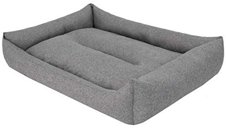 Bjird Hundebett - Hundekorb für kleine mittelgroße & große Hunde - Hundekissen - Hundesofa - Bezug abnehmbar und waschbar - Eco Ökoleinen - Größe: L - Dunkelgrau