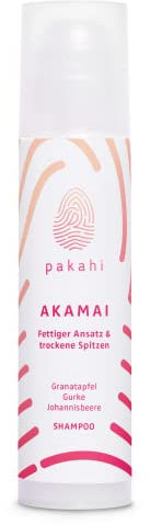 PAKAHI Bio Shampoo Akamai fettiger Ansatz und trockene Spitzen I Tropical Flower Duft I spendet Feuchtigkeit & hilft bei fettigem Haar I vegan & tierversuchsfrei I (200ml)