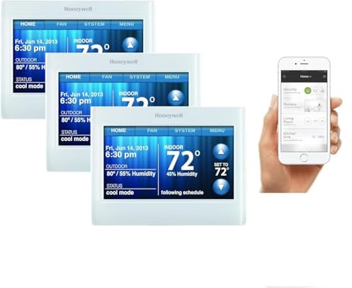 Honeywell TH9320WF5003 Wi-Fi 9000 Digital Room Thermostat, Color Touch Screen Programmable Central Heating Controller, White, Requires C Wire 3 Pack PLAYHARDEST Cloth Bundle