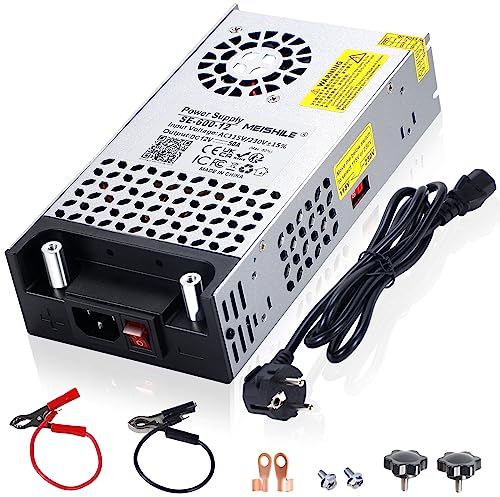 MEISHILE 12V 50A 600W Netzteil Schaltnetzteile Universal Stromversorgung AC to DC Transformator mit Schalter für LED Licht Streifen Glühbirne, Verstärker, Trafo 230V 220V auf 12Volt 20A 30A 40Amps