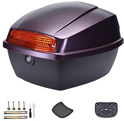 AVIITI Moto Scooter Top Box Zaino Da Viaggio Universale Accessori Moto Con Schienale Borsa Impermeabile Per Casco,Viola,38x34x28cm