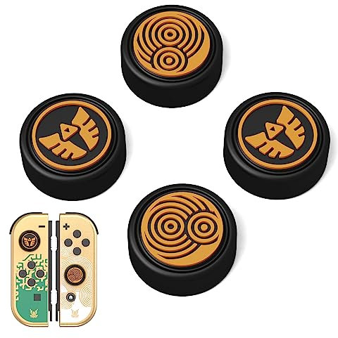 JINGDU Kappen Kompatibel mit Nintendo Switch Joystick,Zelda Tears of The Kingdom Thumb Grip Niedlich 3D Analog Stick Abdeckung für Switch/Switch OLED/Switch Lite,TOTK Schwarz Strudel