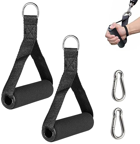 Poignée de Tirage Musculation,2 Pièces Tirage Musculation,Poignées de Résistance,Poignée Musculation avec 2 Pièces Mousquetons,pour Le Fitness,la Gym,Le Yoga et Les Biceps