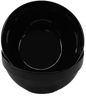 2 cuencos de melamina de 20 cm de diámetro, color negro