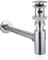 Peppermint Basin Waste and Sink Bottle Trap Set, G1 1/4 Chrome Pop Up Sink Waste and Adjustable Sink Trap for Bathroom Basins, Vessel Sinks with Overflow Hole
