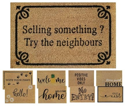 MYPURECORE Coir Door Mat (60x40cm) - Non-Slip & Absorbent, Indoor/Outdoor, Eco-Friendly - Ideal as Front Door, Entrance, Floor, Welcome Mat - Large Size, Dirt Trapper (SELLING SOMETHING)