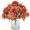 Floweroyal 4 Sträuße künstliche Pfingstrosen Blumen Fake Rosen Blumen Seidenhortensien Bouquet Vintage für Hochzeit Party Tischdekoration Blumenarrangement Home Küchendekor (Orange)