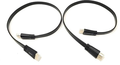mCore 2pcs. 50cm Flat HDMI to HDMI Cable/Lead Ultra HD (4K) 3D-compatible Gold-Plated, Compatible with LCD LED UHD HD TV Game Console Laptop PC (2, 0.5m)