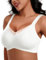 HORISUN Nahtloser Bügelloser Damen BH, Bequemer Push-Up Bralette für Große Brüste Weicher Ohne Bügel Tshirt klassischer BHS für Damen BHS für Damen (Weiß XL)