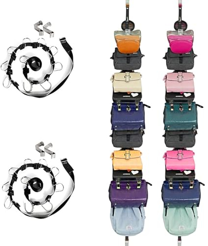 Bag-Hangbag-Organizer-Rack Purse Hanger Holder-Storage - 20 Hooks for Closet and Door 2Pcs (Rack for Handbags/2 pcs Hold 20 Bags)