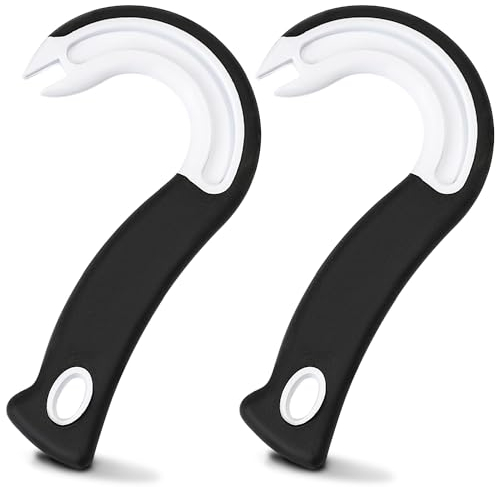 2Stk Ring Ziehdosenöffner, Dosenöffner J förmige Küchenhilfe, Ziehhilfe Haken Dosenöffner, Gummi Rutschfester Griff Flaschenöffner, Multifunktionaler Dosenöffner für Senioren, Kinder