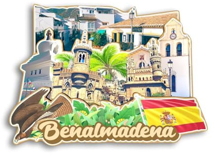 Quwsne Refrigerator Magnet Benalmadena Spain Fridge Magnet City Travel Souvenirs Tourist Gifts 3D Classic Landmarks Handmade Crafts Home Decoration - 1056