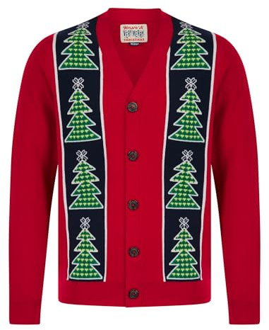 Tokyo Laundry Men's Novelty Nordic Fair Isle Style Christmas Cardigan | Smooth non-itch knit, button fasten