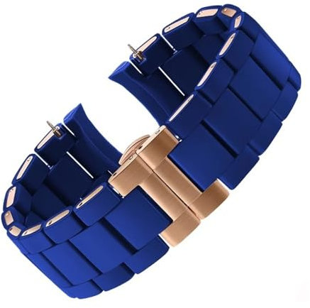 YSABVCP Uhrenarmband aus kunststoffbeschichtetem Stahl, passend for Citizen Blue Angel At8020-54l Air Eagle Jy8035, wasserdichtes, schweißfestes Uhrenarmband, 23 mm, Herren(Blue-Rose,23mm)