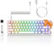MAMBASNAKE x ATTACK SHARK X68HE Rapid Trigger Magnetic Switch Keyboard, 0.01mm Adjustable Actuation Wired 60% Gaming Keyboard with Coiled Cable,Snap Tap, 8000Hz,RGB, for Win/Mac(White Contours)