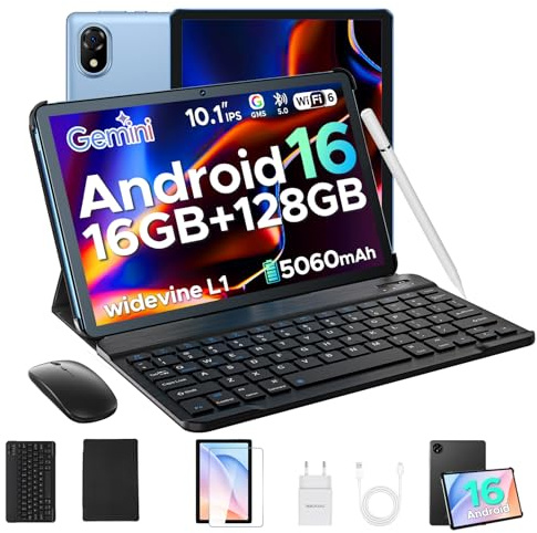 DOOGEE U10 Android 16 AI Tablet 10 Zoll, 16GB +128GB (2TB TF) Tablet mit Tastatur/Stift/Maus/Hülle, 5060mAh, Kinder Tablets PC 1280 * 800 HD+ Widevine L1 Gaming Tablets, 5G WiFi6/ Face ID/3.5mm/Type C