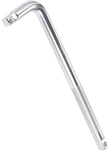 TA-VIGOR 1/2 Drive L Shape Extension Bar Wrench, 9.84 Inch Socket Breaker Bar Tool, CR-V Chrome Vanadium Steel with Secure Spring Ball, Long Handle for Tight Spots, DIY and Auto Repair