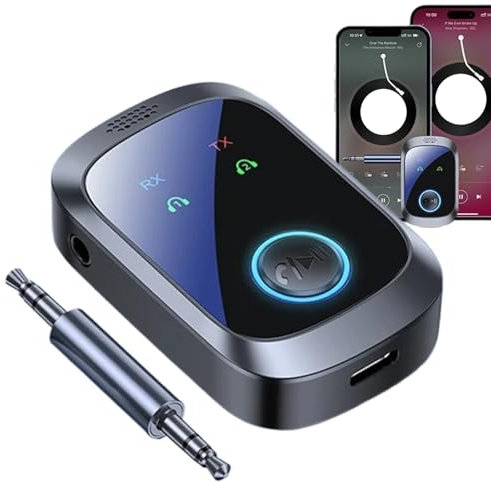 Niesel Receptor transmisor inalámbrico – Adaptador inalámbrico de avión 2 en 1 – Doble conexión, micrófono HD 2 en 1, pantalla LCD estéreo de alta fidelidad, manos libres para televisores, consolas de