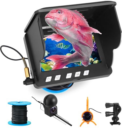 Fish Finder Camera, IPS Full perspective Infrared Night Vision Camera, 4.3inch HD IPS Display & 30M Video Cable, Underwater Fishing Camera for Ice River and Boat Kayak Fishing