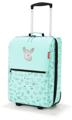 reisenthel Kinder Trolley XS & Allrounder M Set cat´s and Dog´s Mint – Koffer & Tasche mit Stecklasche – robust, leicht, ideal für Urlaub & Ausflüge