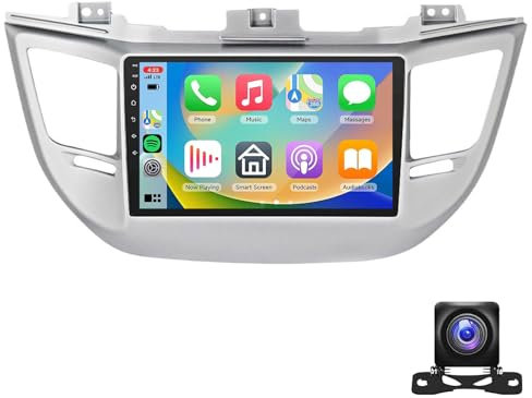 Android 14 Car Radio 9'' IPS Pantalla Táctil Estéreo Para Coche Hyu-ndai Tucson 2014-2018 Con Carplay Inalámbrico Android Auto GPS Bluetooth Pantalla Dividida WIFI SWC FM AHD Cámara De Respa(Size:L20)