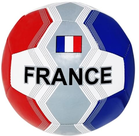 CUCUBA Ballon de Football France pour Entraînement ou Match France Couleur Bleu Blanc Rouge Taille 5 Réglementaire