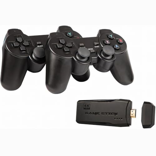 Retoo Consola de juegos retro con 20.000 juegos, HDMI Plug & Play para TV, 2 controladores inalámbricos con adaptador, tarjeta de memoria de 64 GB, mini consola para niños y adultos, portátil