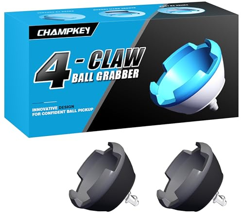CHAMPKEY 2-Pack 4-Claw Golf Ball Retriever | Premium Putter Grip Ball Grabber with Rubber Claws | for Standard Hole-End Grips (Not Suitable for Metal Hole-End Grips)