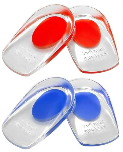 2 Pairs Gel Heel Cups, Silicone Heel Cushions for Shock Absorption | Heel Inserts for Added Support and Comfort, Ideal for Walking, Running, Work Shoes, Sneakers and Everyday Wear