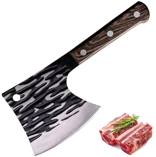Fubinaty Chef's Knife Japanese Style Kitchen Knife for Bone Handmade Forged High Carbon Steel Professional Cooking Knife 6 Inch with Wooden Handle