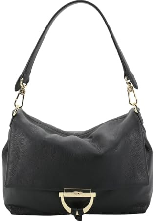 Abro Leder Schultertasche Leather Dalia Shoulder Bag Temi Black/Gold schwarz