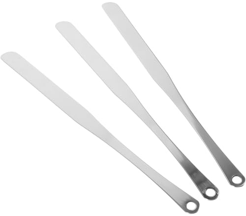 Make Up Spatel aus Edelstahl 3 Stück Silber, Kosmetikspatel | Glatte Oberfläche, zum Mischen von Kosmetikprodukten, für Heimgebrauch und Nagelstudios