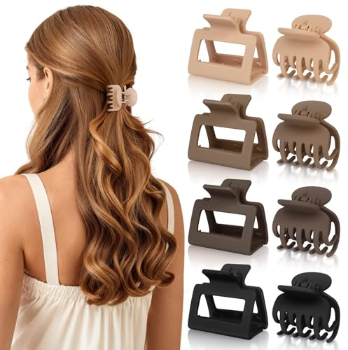 Loiluliy Set 8 Mollette per Capelli piccole, Design Doppia Fila di Denti, leopardata Pinza Capelli Antiscivolo con Molla di Alta Qualità per Tutti i Tipi di Capelli, Accessori Eleganti