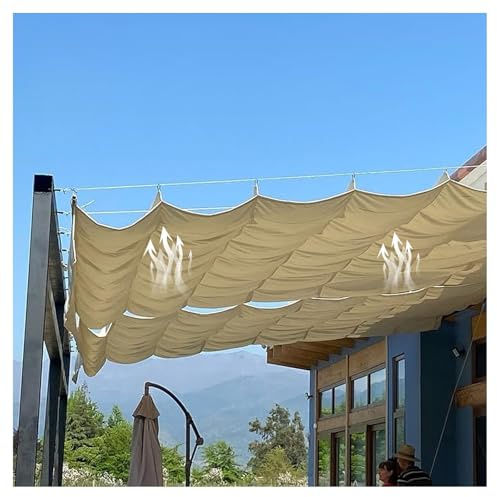 Wave Sail Shade Baldacchino, copertura scorrevole durevole anti-UV per pergola e tetti con kit di montaggio