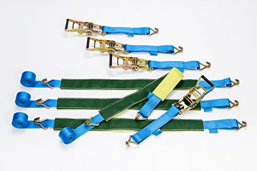 4X LOADCARE 2 TLG. Auto Zurrgurt Spanngurt f. Autotransport PKW Anhänger Zurrgurt