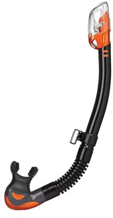TUSA Hyperdry Elite II Scuba Diving Snorkel, Tauchen Unisex Erwachsene, Schwarz/Orange Energie
