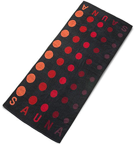 aqua-textil Point Saunatuch 90 x 220 cm schwarz Baumwolle Saunahandtuch Frotteehandtuch Duschtuch