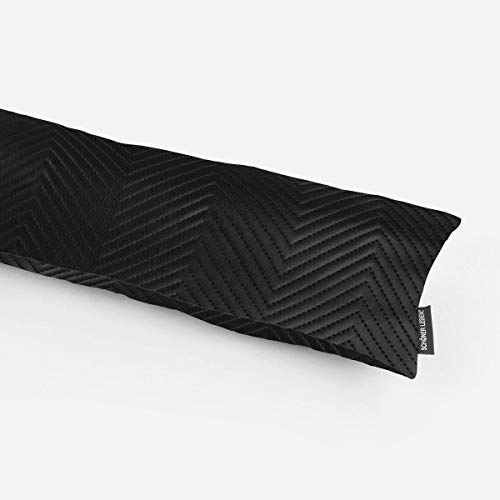 SCHÖNER LEBEN. Zugluftstopper Kunstleder Steppung Zickzack schwarz, Auswahl:110cm Länge
