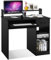 COSTWAY Mesa de Ordenador con Estante Escritorio para Ordenador Mesa de Trabajo 90x48x91,5 centímetros para Hogar Oficina (Negro)
