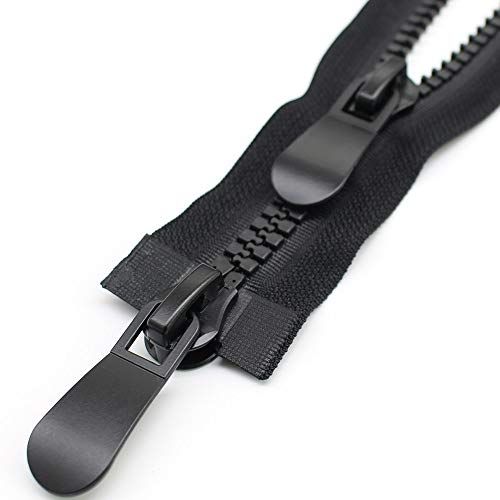 MebuZip 70cm #15 Grosse Reißverschluss Kunststoff 2 Wege teilbar 11mm große Reissverschluss für Parka, Mantel, Daunenjacke (70 cm)