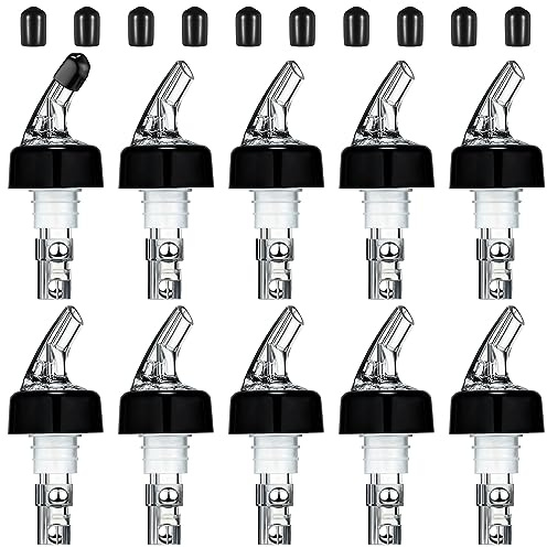 BBTO Automatic Measured Bottle Pourer Spout Liquor Pourers Bottle Jigger Quick Shot Spirit Measure, 1 oz/ 30 ml(Clear, Black,20 Pieces)