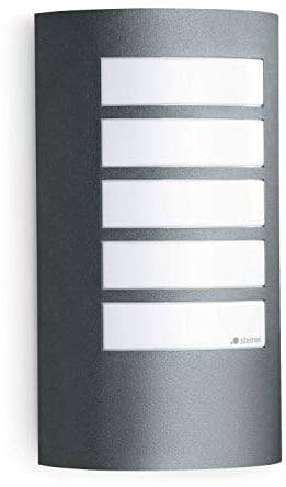 Steinel Außenleuchte L 12 Anthrazit, Außenlampe ohne Bewegungsmelder, robuste Alu-Blende, E27, Max. 60 W, Wandlampe