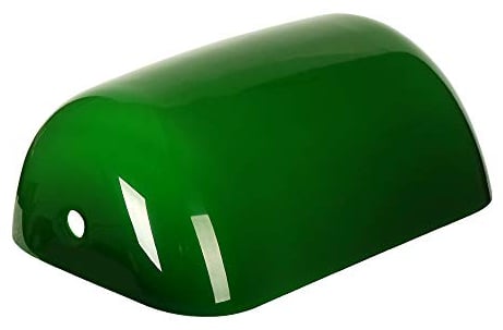 FIRVRE Verde 22.5cm Banker pantallas para lamparas de mesa Pantalla para vintage lámpara pantalla de cristal de repuesto banco LáMpara de Banqueros Pantalla de Vidrio escritorio pantalla de reemplazo