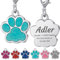 TEAYASON Hundemarke mit Gravur, Hundemarke Personalisiert für Hunde und Katzen, Hundehalsband Anhänger mit Glitzer Pfotenabdruck aus Zinklegierung(42x38mm Grün)