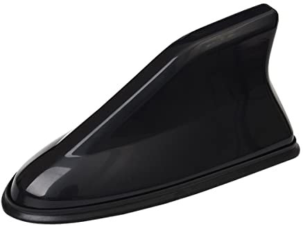 Car Shark Fin Antenna Cover, Roof Aerial Base AM/FM Radio Signal for Car SUV Truck, Vehicle Shark Fin Shape Cover with Adhesive Tape, Car Accessories Antenna Replacement Fits Most Cars (Black)