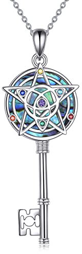 YFN Pentagramm Pentagramm Wicca Halskette Sterling Silber Stern Pentagra Gothic Schmuck für Männer Frauen